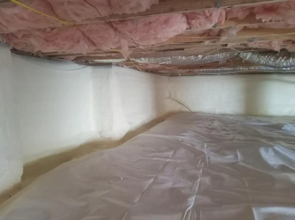 Crawl space encapsulation with closed-cell spray foam for Attic Insulation in Miami
